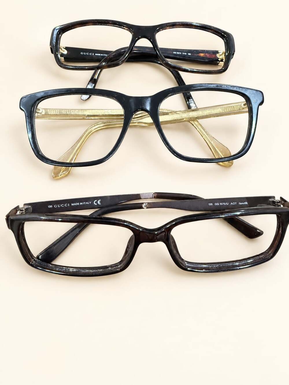 Gucci Eyeglass Frames Lot of 3 Used Repair Parts Restoration Project
